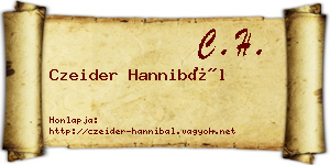 Czeider Hannibál névjegykártya